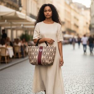 Brighton Pink, Red and Black Patterned Tote